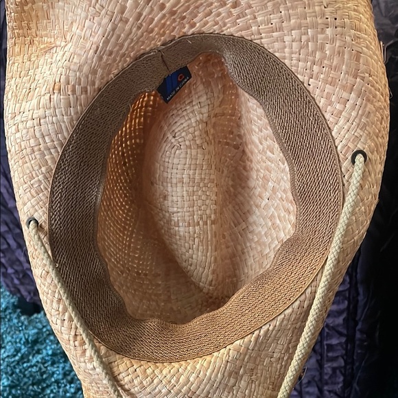 MG Straw Outback Tea Stained Cowboy Raffia Hat Natural - Picture 2 of 8